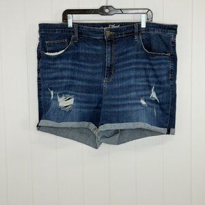 Distressed Denim Shorts 22W Universal Thread High Rise Midi Shorts Plus Size